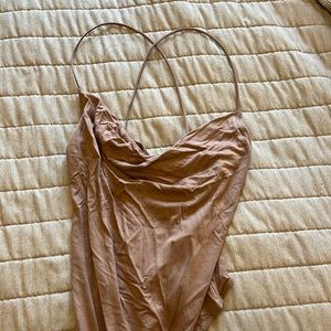 Abercrombie cross back cowl neck body suit